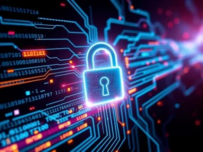 glowing digital lock surrounded by 600nw 2517566697